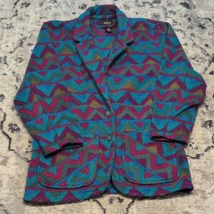 Vintage Pasta Bold Geometric Blazer Jacket – 80s/90s M
